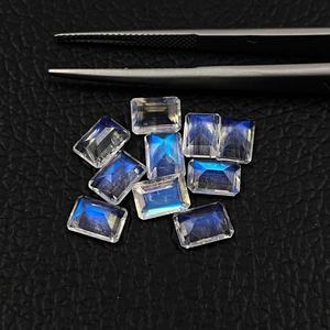 Pierre de lune arc-en-ciel naturelle de haute qualité IGI certifié pierre précieuse à facettes octogone Unique pierre précieuse en vrac au prix d'usine de gros - Product Image 6