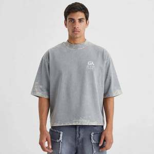 T-shirt Homme Acis Wash Oversized à Épaules Tombantes Coupe Boxy Col Rond Manches Courtes Tricoté Personnalisable GYM ACTIVE ENTERPRISES - Product Image 2