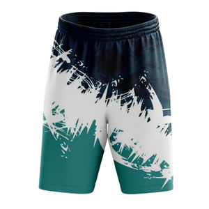 Vente en gros – Short de sport décontracté 100 % polyester à séchage rapide, taille mi-haute, coupe ample, avec cordon de serrage, imprimé tricoté, pour homme, idéal basketball, course à pied, gym - Product Image 1