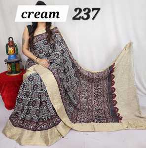 Robe trapèze en tissu modal imprimé indigo, style sari, tenue ethnique pour femme, pour occasions formelles - Product Image 5
