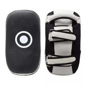 Customized Black and White Thai Kick Pads Premium Curved Strike <b>Shield</b> for Training Gyms - Product Image 1