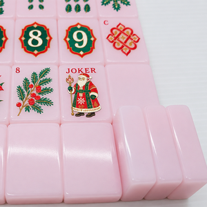 Juego Completo de Mahjong Americano para Fiesta de Navidad, Color Rosa, 160 Piezas, Acrílico, Diseño Exclusivo, Fácil de Leer, Fichas de Mahjong para Fiesta - Product Image 5