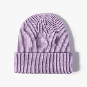 Gorro de punto personalizado con puño de tela acrílica, estilo urbano, con etiqueta tejida y logotipo, gorro de invierno suave para hombre, logotipo bajo demanda. - Product Image 2