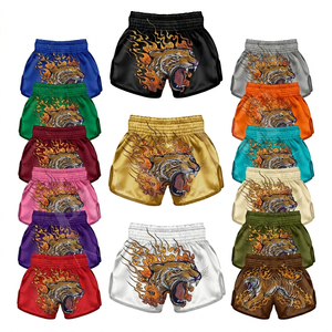 Shorts de boxe personnalisés Pro Felt pour hommes, couleur personnalisée, satin, pour Muay Thai, Kickboxing, entraînement en salle de sport, vêtements de sport - Product Image 1