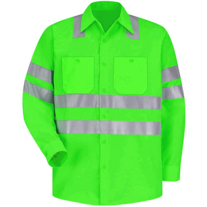 เสื้อทำงานแขนยาวสะท้อนแสงราคาประหยัดสำหรับผู้ชาย เสื้อยืดแขนยาวแบบ Hi-Vis สำหรับงานรักษาความปลอดภัย - Product Image 6