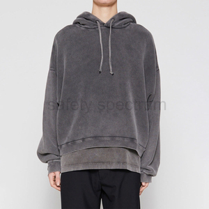 Sweat-shirts à capuche pour hommes de qualité supérieure, effet délavé à l'acide, pour l'hiver |   Impression numérique avec logo personnalisé |   Imperméable, respirant, coupe ample - Product Image 1