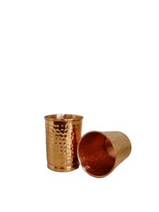 Traditional Indian Hammered Copper Glass 100% Pure Copper Water Tumbler Eco-Friendly Reusable Ayurvedic Vessel for Home & Hotel - Product Image 3