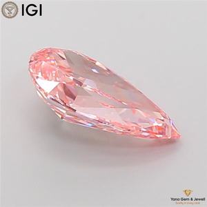 เพชรทรงลูกแพร์คุณภาพสูง ผ่านการรับรองจาก IGI ผลิตด้วยวิธี CVD สีชมพูสดใสแฟนซี ความใส VS1 น้ำหนัก 4.50 กะรัต สำหรับแหวนแต่งงาน - Product Image 4