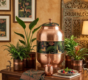 Handmade Copper Water <b>Dispenser</b> Dotted Honey Diamond Design Cold Outdoor Application Stand Water Tank for Household Hotel Use - Product Image 6