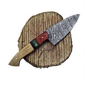 Cuchillo de Caza Profesional al por Mayor con MOQ Bajo, Cuchillo de Chef de Acero de Damasco de 9.5 Pulgadas, Afilado para Cortar Carne/Vegetales, Mango de Madera, OEM - Product Image 1