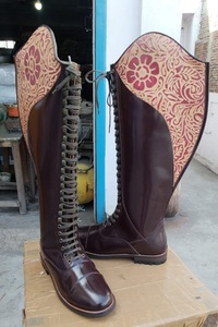 Bottes d'équitation occidentales modernes, légères, en cuir de qualité supérieure, confortables et durables, avec fermeture éclair YKK et semelle TPR - Product Image 6