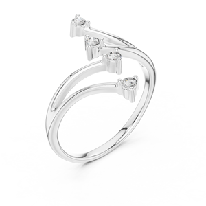 Ensemble de bagues minimalistes en diamants de laboratoire taillés, or blanc 18 carats plaqué rhodium, pour fiançailles, cadeau de la Saint-Valentin, événement glamour, usage quotidien, femme - Product Image 1
