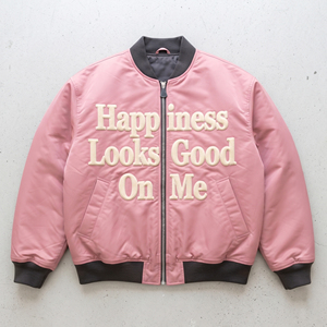 Chaqueta Bomber con Cuello Redondo y Bordado para Mujer, Ropa de Invierno, Chaquetas Bomber de Color Sólido, Chaqueta Bomber de Moda Urbana para Mujer - Product Image 6