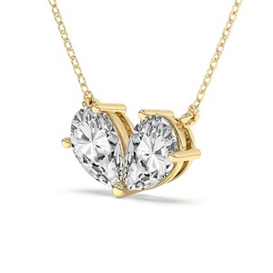 สร้อยคอเพชรทรงลูกแพร์เพาะเลี้ยงในห้องปฏิบัติการ IGI Certified Pear Cut Lab Grown Diamond Gold Everly Pear Lab Diamond สำหรับผู้หญิงและเด็กผู้หญิง สวมใส่ในงานแต่งงาน - Product Image 4