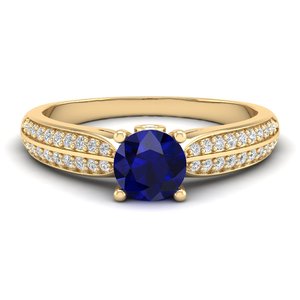REYES Premium Quality 925 Sterling <b>Silver</b> GRA Certified Moissanite <b>Solitaire</b> <b>Ring</b> Round Cut Blue Sapphire Gemstone Fine Jewelry - Product Image 1