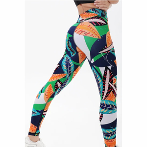 High Quality High Waist <b>Women's</b> Booty Slim Fit Graphic Printed Capri Pants Sublimation <b>Leggings</b> - Product Image 3