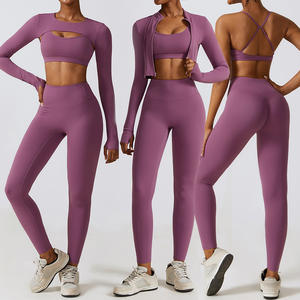 Ensemble 3 pièces pour femmes, ensemble 2 pièces, ensemble de sport pour femmes, soutien-gorge de sport et legging, vêtements de sport pour femmes - Product Image 5
