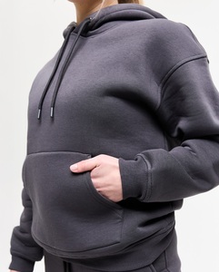 Sweatshirts à capuche surdimensionnés personnalisés pour femmes Trendy Queen, en molleton, à manches longues, pulls, tenues d'automne avec poche - Product Image 6