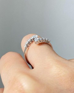 Anillo de banda cruzada con corte de pera de moissanita, diseño creativo, plata 925 original, para mujer, regalo para parejas - Product Image 2