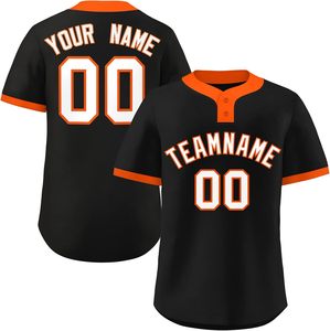 Men's Two Button Sublimated Baseball Jersey Sports Team Wear 100% Polyester Printed Softball Baseball Jersey - Product Image 3