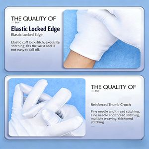 Guantes Blancos de Algodón 100% con Forro Elástico Suave, Venta al Por Mayor con Bordado y Colores Personalizados, Guantes para Uso en Exteriores - Product Image 6