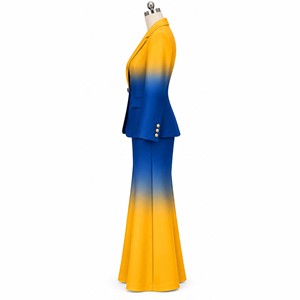 <b>Wool</b> Blend Suit Set Full Length <b>Pant</b> With Belt Autumn Wear Elegant Design Turn-down Collar Tracksuit High Quality Women New One - Product Image 4