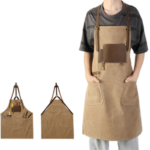 HARAZ INTERNATIONAL Tablier de travail unisexe en cuir véritable, robuste, résistant à l'abrasion, avec plusieurs poches, pour travaux de précision - Product Image 5