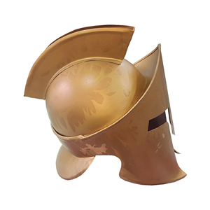 Casco Medieval Antiguo Hecho a Mano de Acero Dorado con Pluma Negra, Armadura Pulida para Reenactment, Cosplay, Halloween, Regalo - Product Image 5
