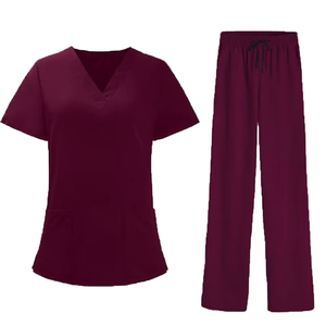 Women's Knitted Hospital Scrub Pants with Drawstring Waistband for Medical Uniforms Cheapest medical scrubs set - Product Image 5