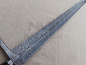DAMAS FAIT À LA MAIN POIGNÉE DE CORNE NOIRE MÉDIÉVALE CHEVALIER ARMEMENT ÉPÉE NMT-2504 - Product Image 4