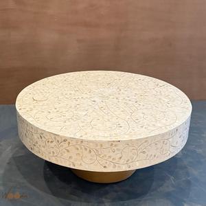 Mesa con Incrustaciones de Hueso de ILAHI, Diseño Moderno con Detalles de Ágata, Almacenamiento Portátil, Muebles para el Hogar - Product Image 5