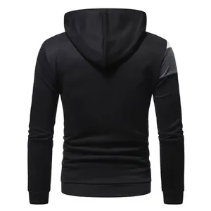 Sweat-shirt à capuche pour homme, coupe ajustée, tricoté, style décontracté, color block, pour l'automne, noir, gris, blanc, 2027 - Product Image 6