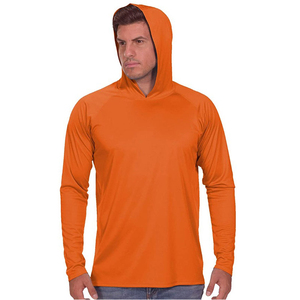 T-shirt décontracté en tricot à manches longues et à capuche pour homme, bleu clair, couleur unie, coupe classique - Product Image 6