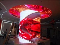 Écran LED flexible circulaire d'intérieur, écran LED cylindrique incurvé, écran vidéo LED chinois