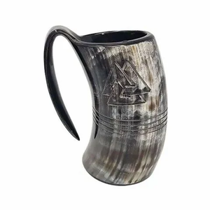 Taza de Cerveza Vikinga de Cuerno de Búfalo Ecológica de Alta Calidad, Tallada con Diseño Animal - Product Image 3
