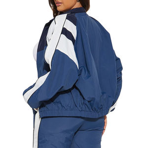 Women's Solid Tracksuit Set Fashion <b>Workout</b> Canvas Knee Short Sleeve Windbreaker <b>Jackets</b> Pants 2 Piece Quick Dry Breathable - Product Image 3