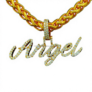 Joyería de rapero para hombre, colgante de diamante de moissanita de Plata de Ley 925, cierre de corazón, colgante de letra de nombre personalizado - Product Image 1