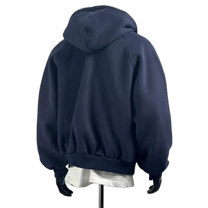 Chaqueta Larga de Moda Urbana para Hombre, Estilo Aviador, con Bolsillos, Cierre Doble con Cremallera, Capucha, para Actividades Deportivas al Aire Libre en Invierno, 100% Algodón - Product Image 4