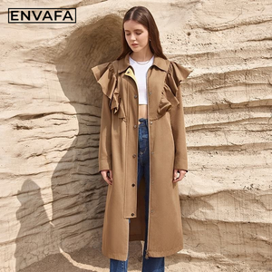 Custom Jackets Spring New Trench <b>Coat</b> Fashion Style British Style Women <b>Long</b> Jacket Trench <b>Coat</b> - Product Image 3