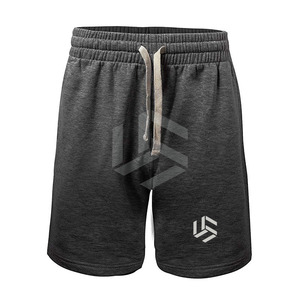 100% Cotton Fleece Eco-Friendly Quick Dry Breathable Custom Logo & Color Athletic Men's Sweat Shorts with Side <b>Strips</b> - Product Image 1