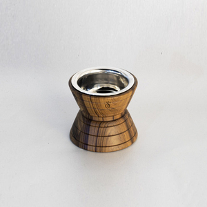 Quemador de incienso de madera Hourglass, forma redonda moderna, soporte para incienso árabe Oud con taza de carbón metálica extraíble para uso con incienso. - Product Image 5