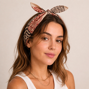 Pañuelo Bandana para la Playa, Estampado Floral, Transpirable, de Algodón, Cuadrado, para Verano e Invierno - Product Image 1