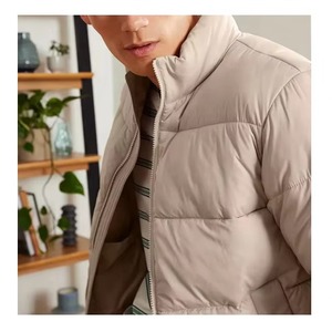 Men's Casual High Quality Winter Hooded <b>Puffer</b> <b>Jacket</b> Custom Logo <b>Light</b> Leather Fabric Plus Size XL Zipper Closure for men OEM - Product Image 3