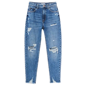 Direct usine pantalons jeans slim pour hommes streetwear tendance et décontracté OEM logo personnalisé vente en gros quantité minimale de commande bas - Product Image 1