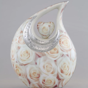 Uzair Handicrafts Colorful Tear Drop Customizable Design Adult Burial Cremation Urn Metal Ashes <b>Memorial</b> <b>Keepsake</b> Vase Funeral - Product Image 4