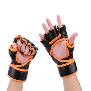 Gants de boxe MMA en cuir PU fabriqués sur mesure avec fermeture auto-agrippante, haute qualité, unisexe, vente en gros, logo personnalisé - Product Image 2