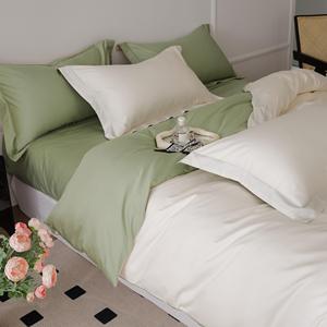 Solid Color Plain Queen Size 3-Piece Customizable <b>Machine</b> Washable Non-Toxic Soft Brushed <b>Micro</b> Peached Woven Duvet Cover Set - Product Image 3