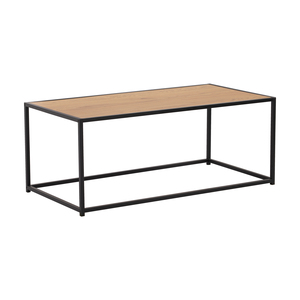 Table basse industrielle polyvalente avec structure en métal noir robuste et plateau en mélamine pour salon et usage résidentiel - Product Image 1