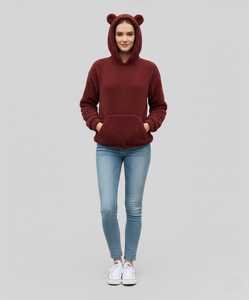 Sweat-shirt à capuche en polaire Teddy avec oreilles d'ours, pull oversize unisexe, vêtements décontractés d'hiver, blanc - Product Image 6