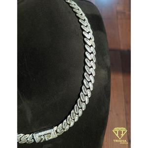 Collier chaîne cubaine hip-hop haut de gamme avec diamants de laboratoire étincelants, bijoux de luxe par Trisha Jewels - Product Image 2